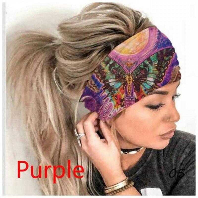 Tie-dye Women Girl Headband Sport Elastic Hair Bands Summer Bohemian Hair Band Printed Headband Sports Elastic Yoga Bandana Band