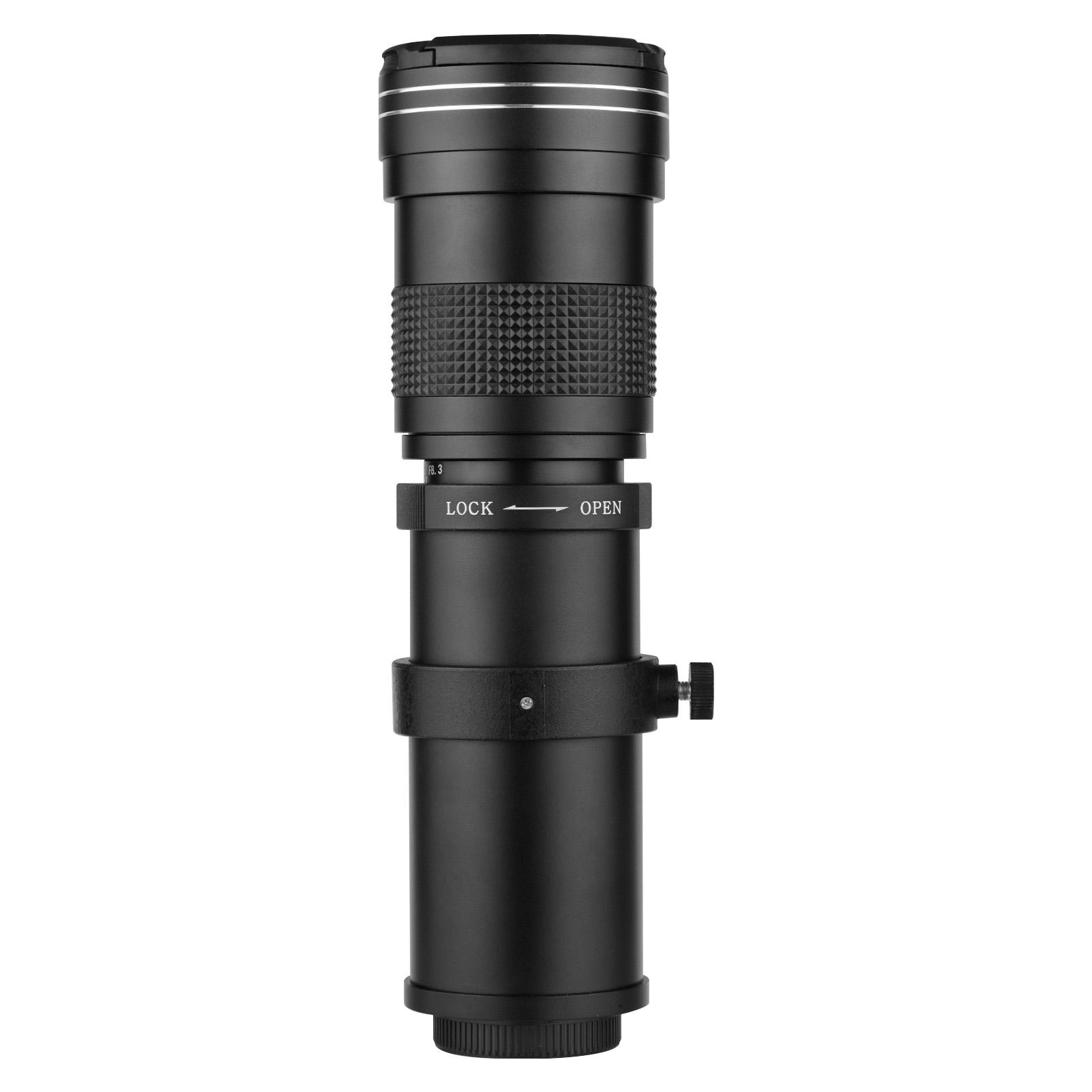 Camera MF Super Telephoto Zoom Lens F/8.3-16 420-800mm T2 Mount with AI-mount Adapter Ring Universal 1/4 Thread