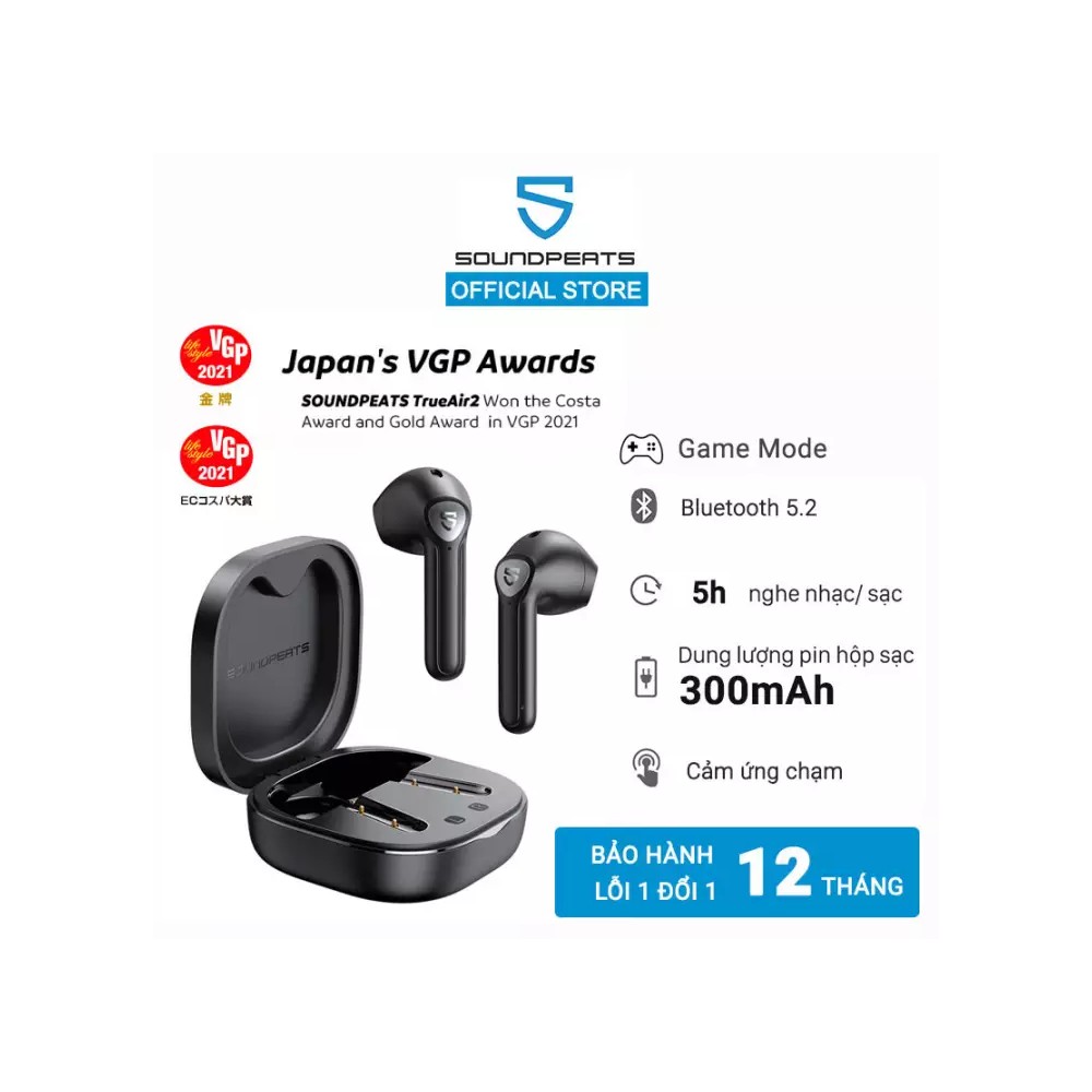 Tai nghe True Wireless SoundPEATS TrueAir2+(AIR 2 PLUS) Mirroring Bluetooth 5.2 - Hàng Nhập Khẩu