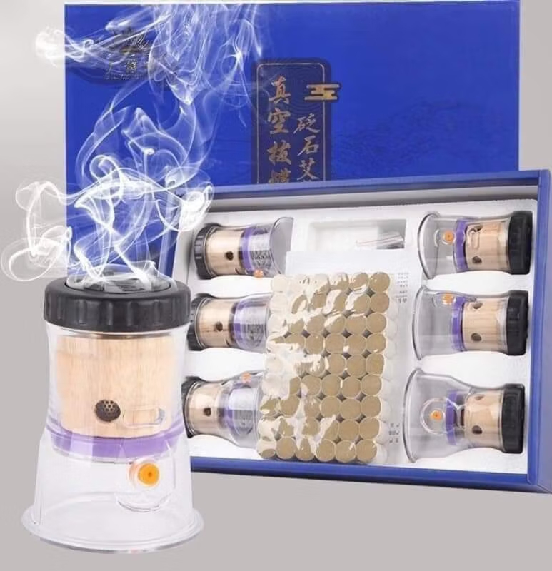 Bộ giác hơi ngải cứu cao cấp 6 cốc - VỪA GIÁC HƠI- VỪA CỨU NGẢI.giúp ôn ấm bài trừ hàn lạnh và lưu thông khi huyết