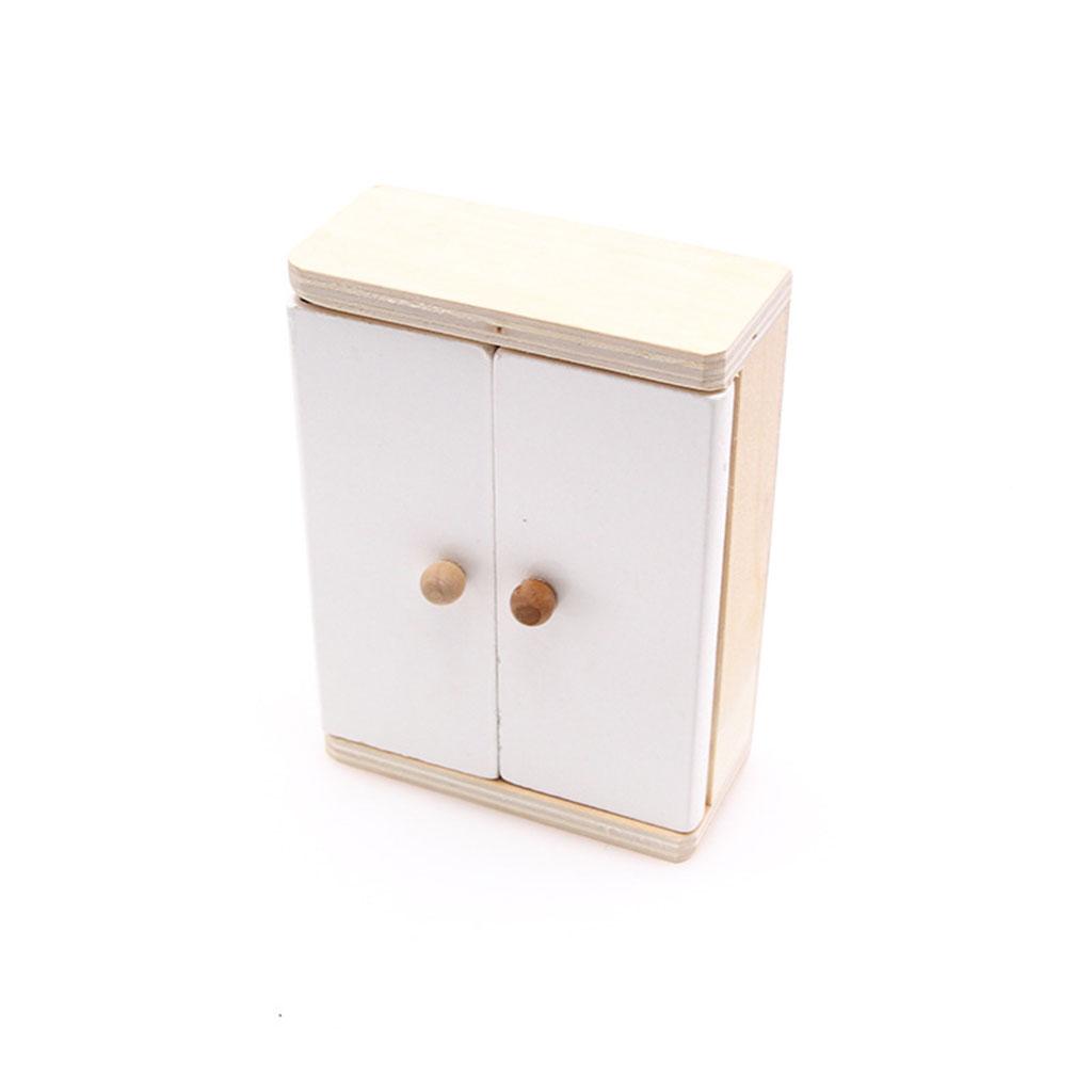 1/12 Doll House Bedroom Set Wardrobe Miniature Furniture Household Closet