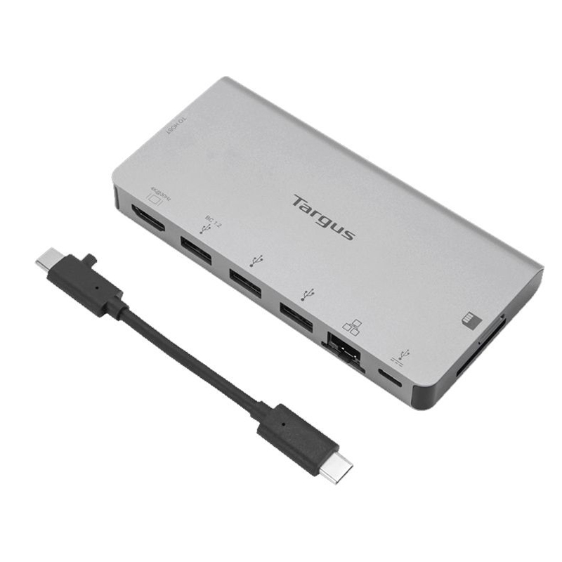 Cổng chuyển TARGUS 8 in 1 USB-C Docking Station với cáp USB-C có thể tháo rời - DOCK414- Hàng chính hãng