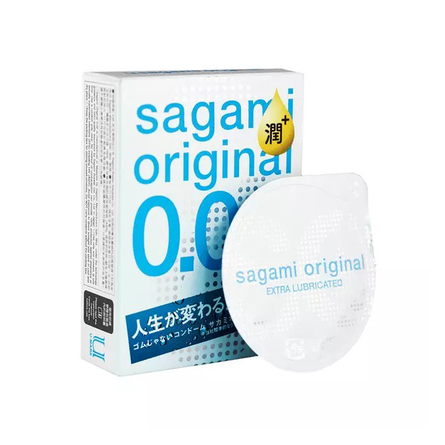 Bcs Sagami Original 0.02mm Extra (3s) - Chất Liệu Poly Urethane - Nhiều Chất Bôi Trơn - Siêu Mỏng - 100% Nhập Khẩu Nhật Bản - Che Tên Sản Phẩm