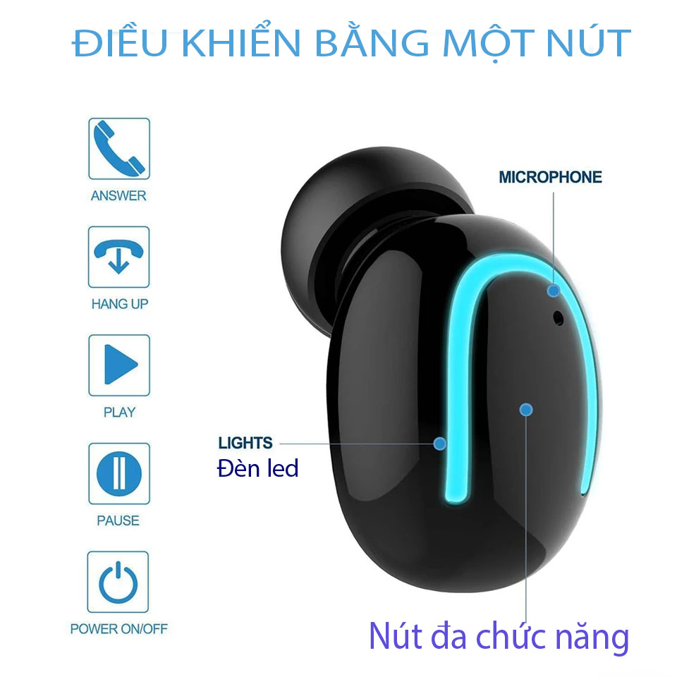 Tai nghe bluetooth 5.0 nghe nhạc hai tai chống nước Q32