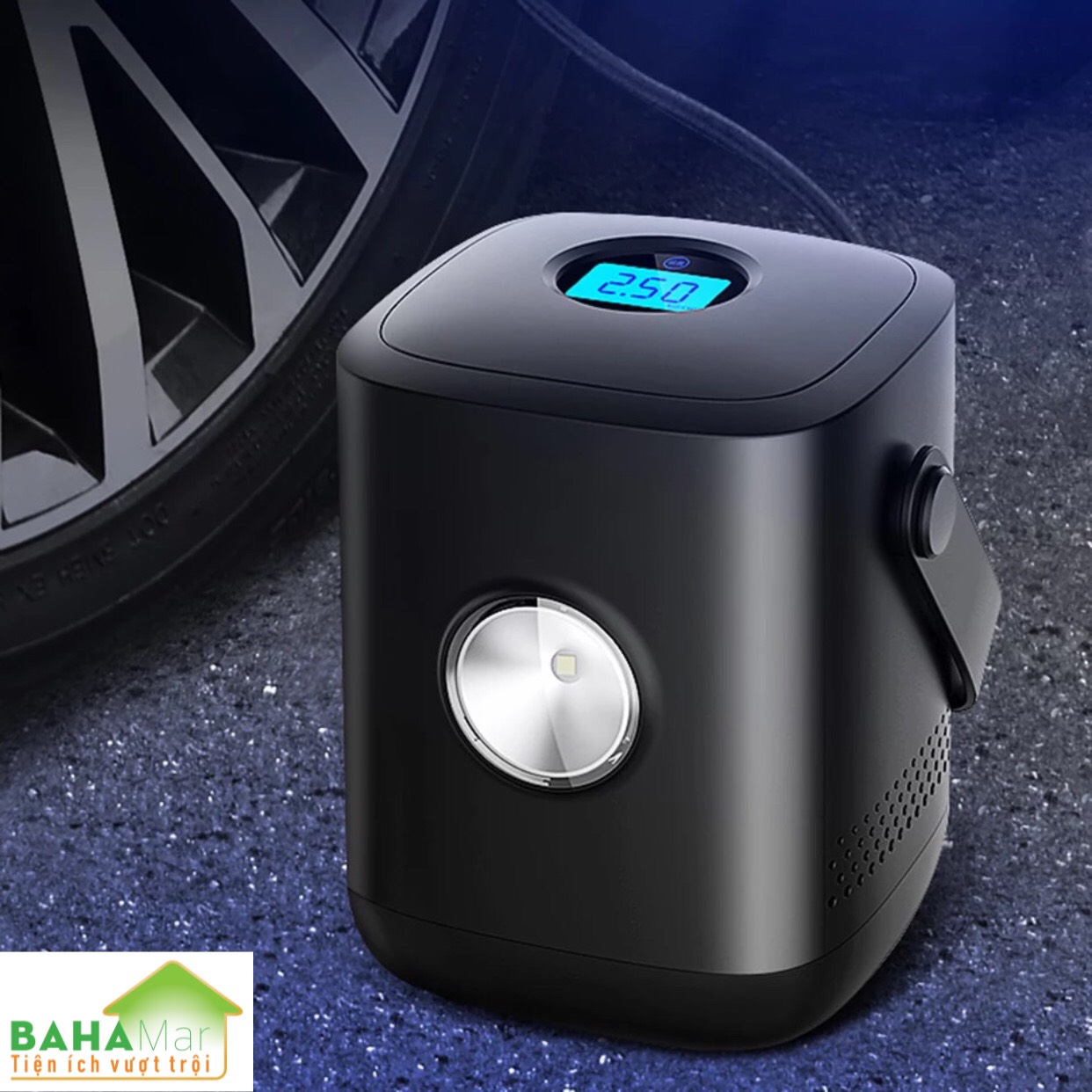 BƠM LỐP Ô TÔ DI ĐỘNG CÓ MÀN HÌNH HIỂN THỊ KỸ THUẬT SỐ - VỪA LÀ ĐÈN LED CHIẾU SÁNG "BAHAMAR"