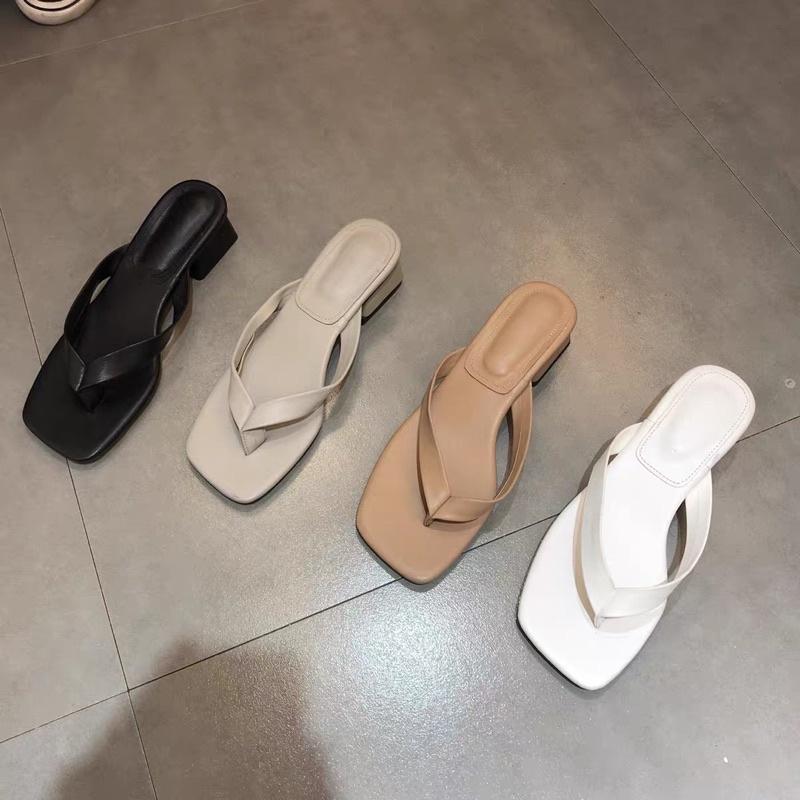 Dép sandal xỏ ngón gót vuông đế 3.5 phân Hàn quốc