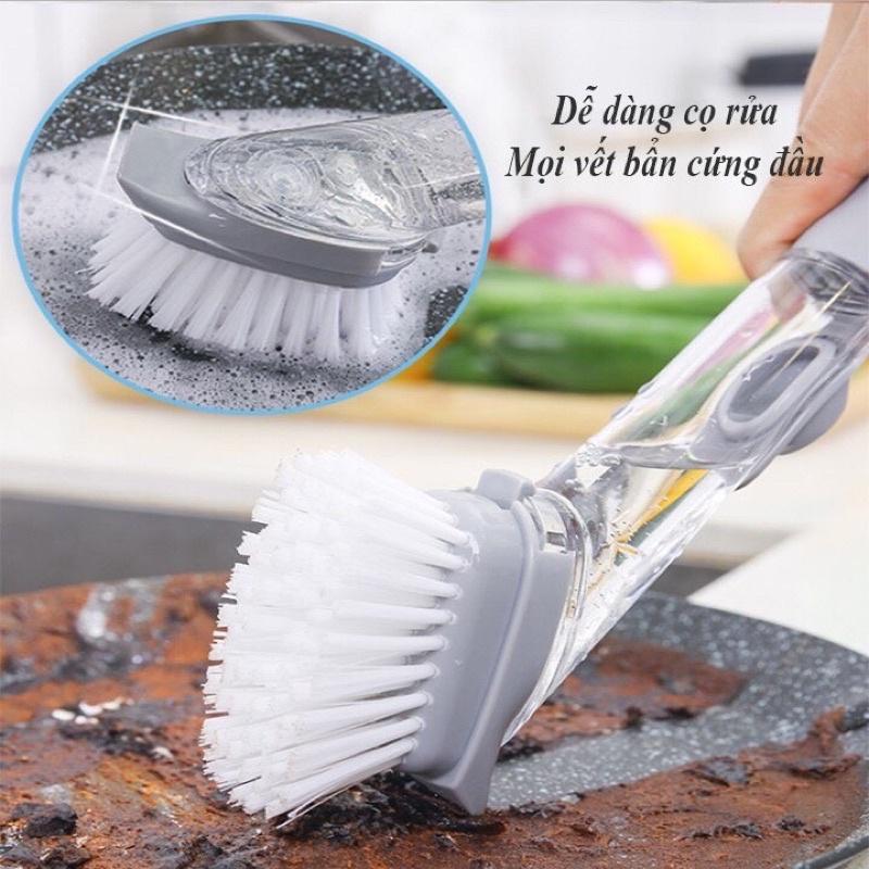 Cây Cọ Chà Rửa Xoong Nồi - Bề Mặt Tường , Thảm 2in1 Có Chổ Đựng Xà Phòng Tiện Dụng