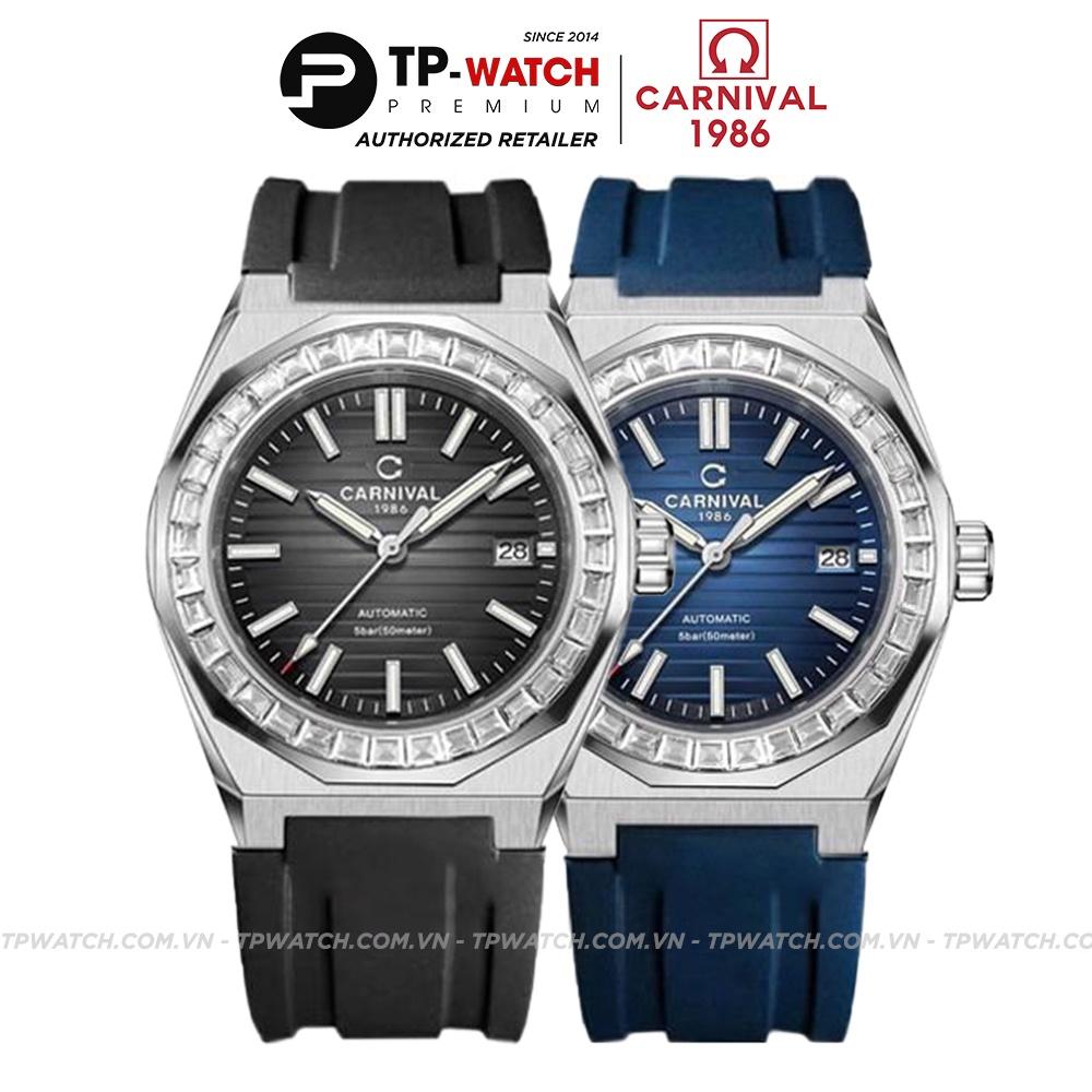 Đồng Hồ Nam Dây Cao Su Carnival 8107G-VT-CS Automatic - Kính Sapphire - Size 42mm - 2 Màu