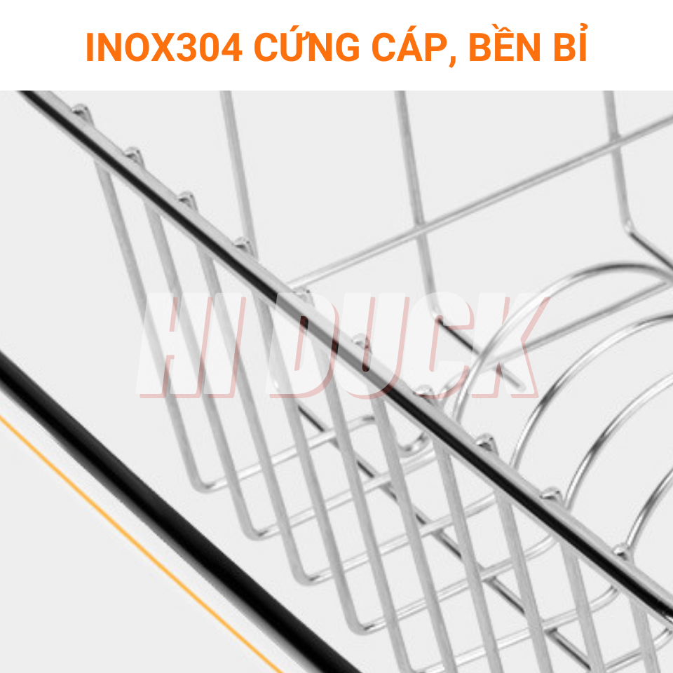 Rổ Rửa Rau Củ  Đa Năng Chất Liệu Inox Cao Cấp, Giá Úp Chén Bồn Rửa Tiện Ích