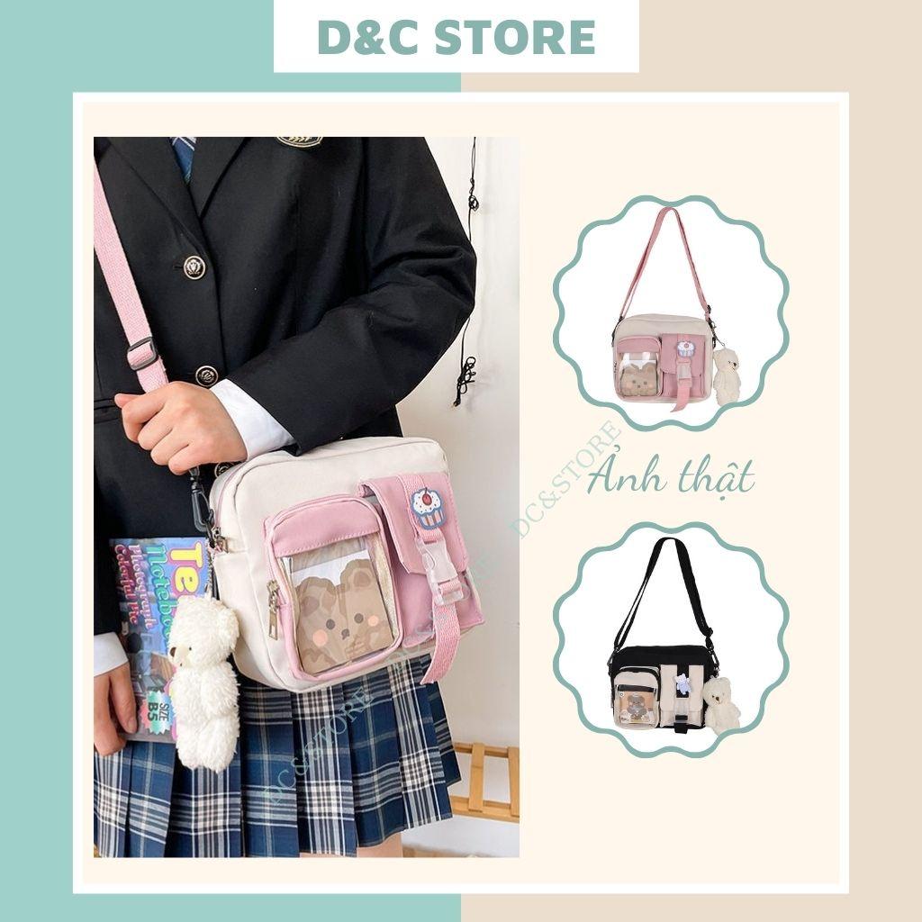 Túi đeo chéo nữ đi chơi phong cách Hàn Quốc chất liệu vải canvas