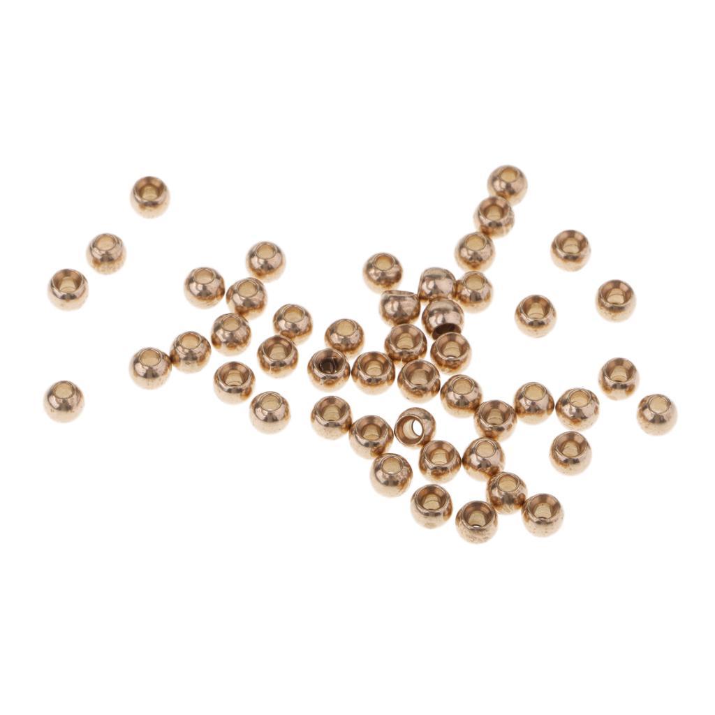 Set of 100pcs Fly Tying Beads Brass Beads Head Fly Fishing Nymph Head Ball Beads