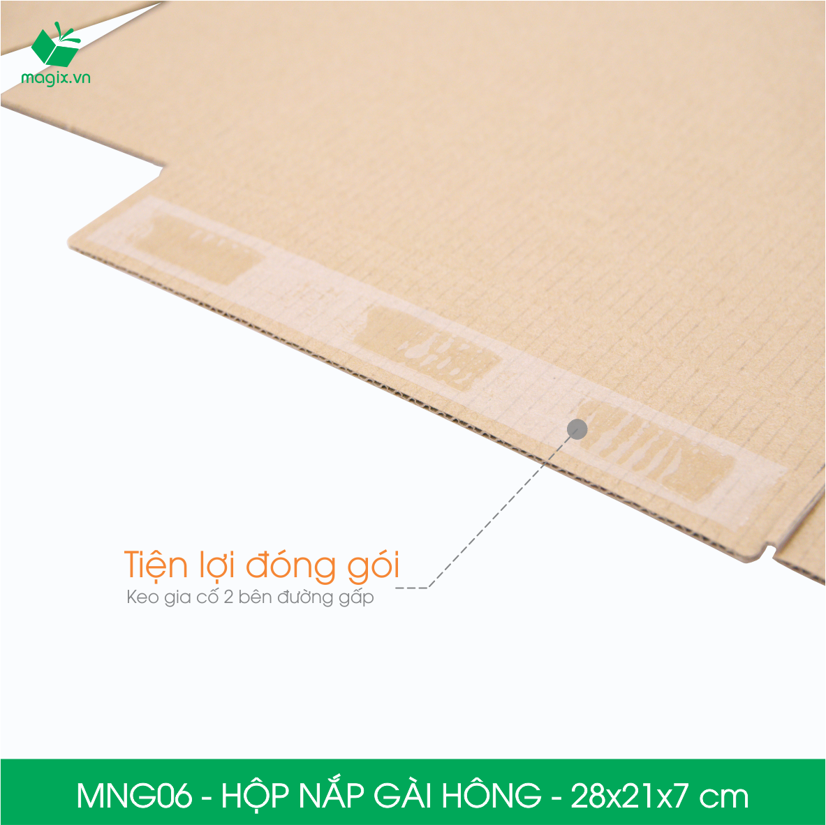 MNG06 - 28x21x7cm - Combo 60 hộp nắp gài hông - Thùng carton đóng hàng