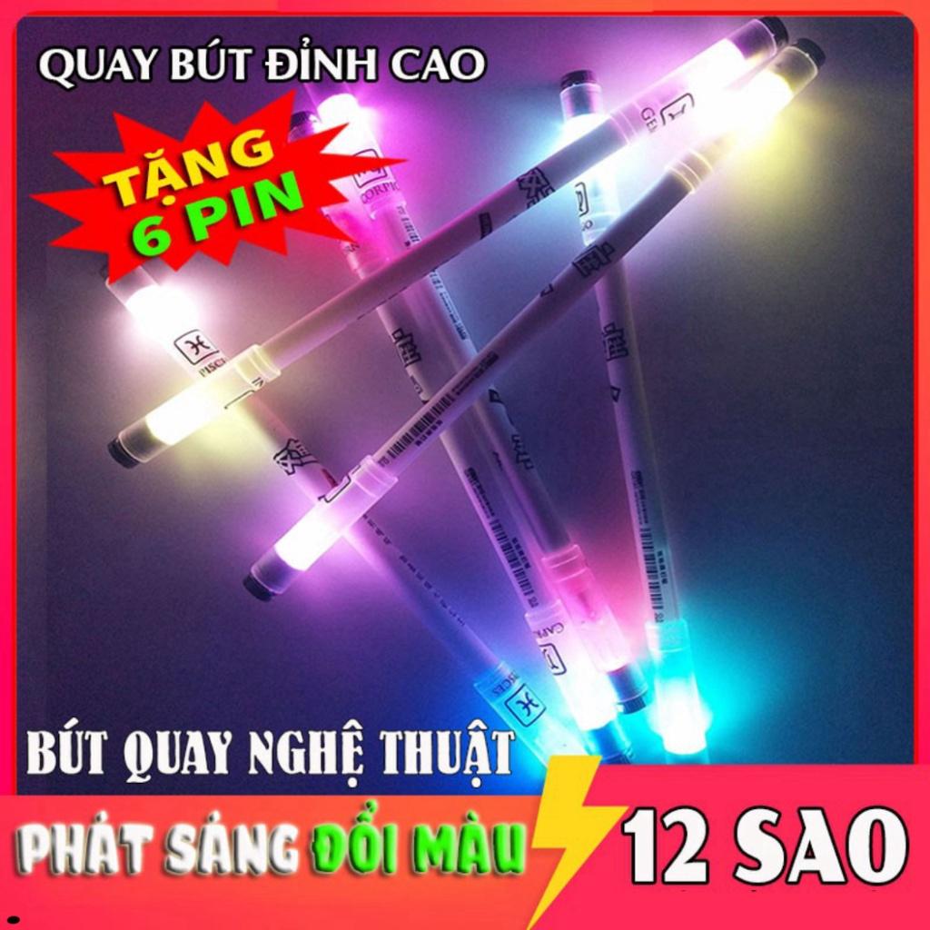 Bút Quay Nghệ Thuật Phát Sáng, Có Đèn Led 2 Đầu, Cá Tính Với 12 Chòm Sao, bút quay phát sáng, bút quay mod CuuLongStore