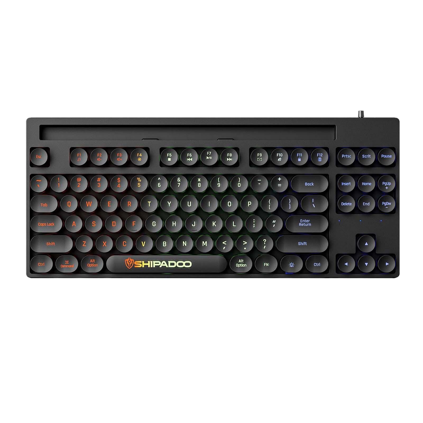Mechanical Gaming Keyboard Rainbow Backlit for Gamer Office Worker Desktop