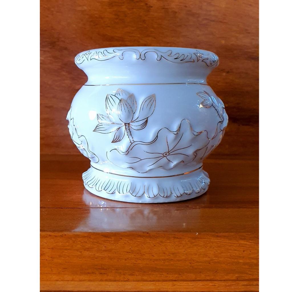 Bát nhang Sứ Bạch Ngọc cao cấp cao 9 cm số 1