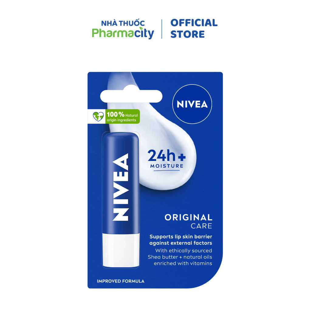 Son Dưỡng Môi NIVEA Original Care Caring Lip Không Màu ( Thỏi 4.8g)