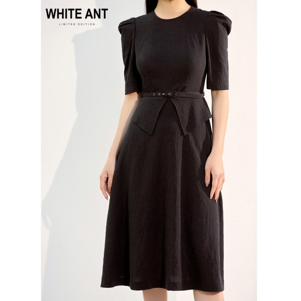 Đầm Xòe Tay Bồng WHITE ANT NOELLE ROUND NECK DRESS Thiết Kế Chiết Eo Tôn Dáng, Chất Liệu Linen Rayon Cao Cấp 120400156