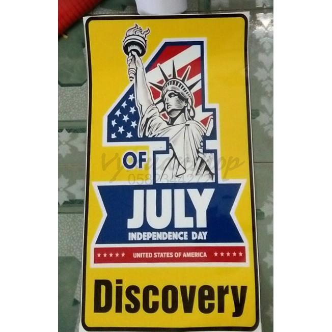 Decan trang trí xe tải biểu tượng ngày độc lập Mỹ , sticker 4 of July dán xe tải