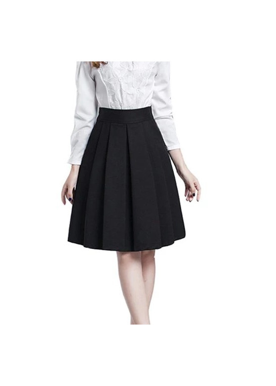 Chân váy đen ngắn đến ĐẦU GỐI XẾP LY