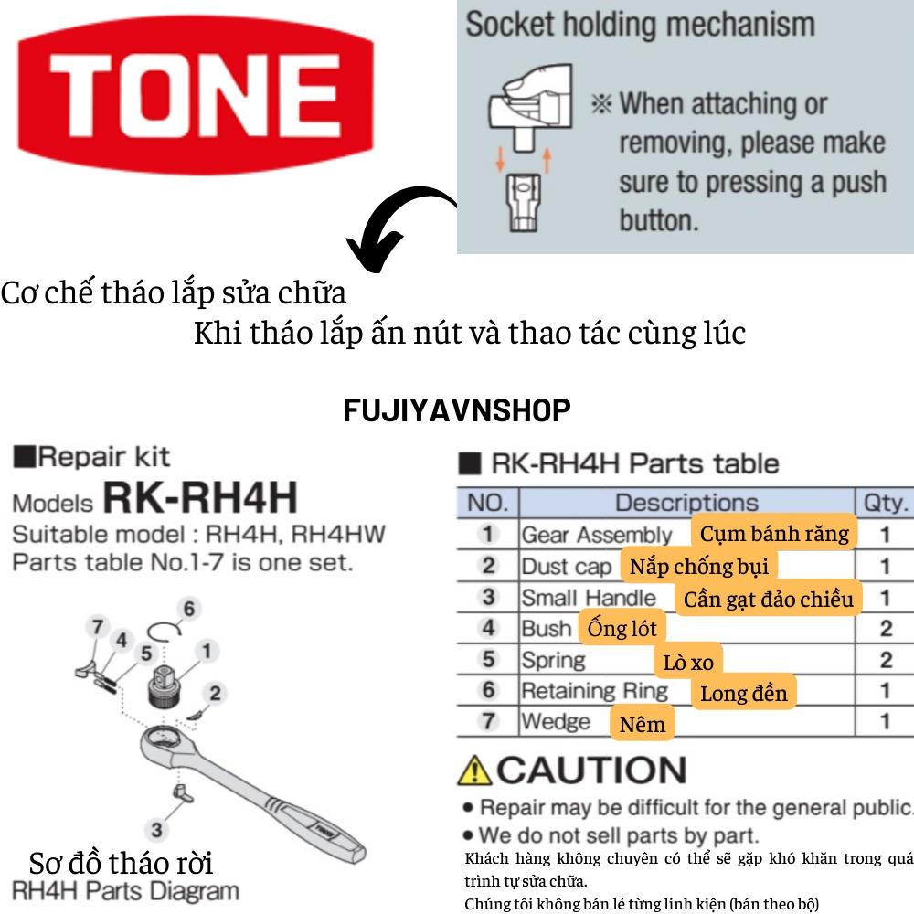 Cần vặn hai chiều có nút bấm tháo lắp Tone RH4H đầu 1/2&quot; (72 răng)