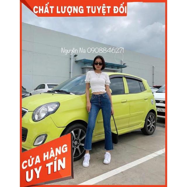 QUẦN JEANS LOE XANH TRƠN LƯNG CAO
