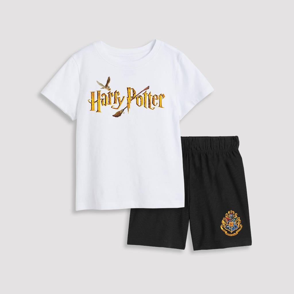 Bộ cộc tay bé trai Icotton hình Harry Potter màu Trắng BT164