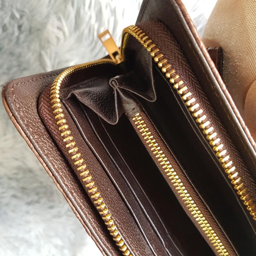 Ví Cầm Tay Cá Sấu Nữ/Nam | Ví Clutch Da Cá Sấu Gù To Một Khóa | Màu Nâu Cafe | Bảo Hành 24 Tháng.