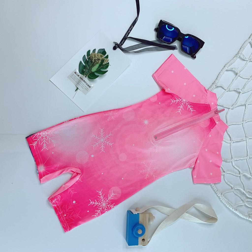 Bộ đồ bơi bé gái liền thân size đại, bộ bikini đi biển in hình công chúa Elsa co giãn tốt, nhanh khô, chống nắng