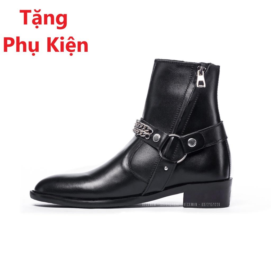 Hàng cao cấp Giày nam Harness Boots kiểu dáng đường phố Hót Nhất. Tặng Phụ Kiện