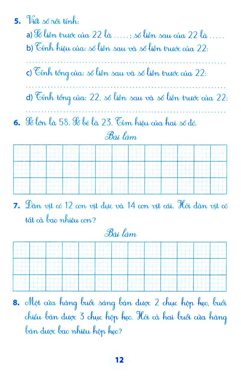 Vở Bài Tập Môn Toán Học Kì 1 (Lớp 2)