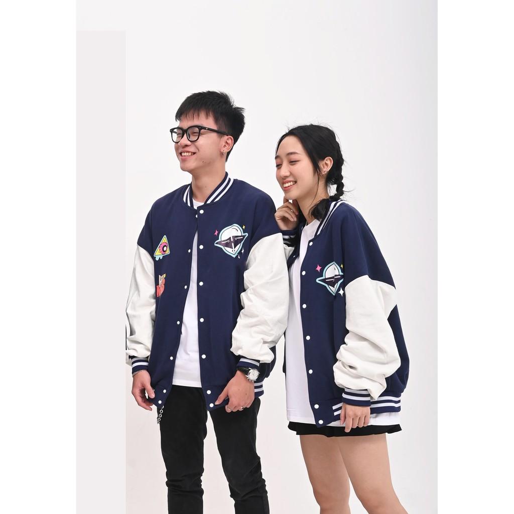 Áo khoác GOKIEN VINTAGE XANH NAVY chất nỉ cao cấp giữ nhiệt và thoáng - Bomber /Varsity