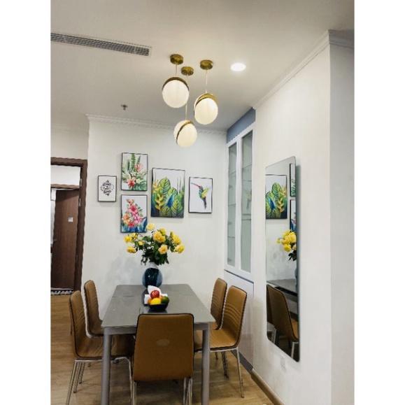 Đèn thả tròn 2 nửa uốn lượn phong thái Bắc Âu, thiết kế hiện đại, uy quyền - khuyến mại bóng led DT