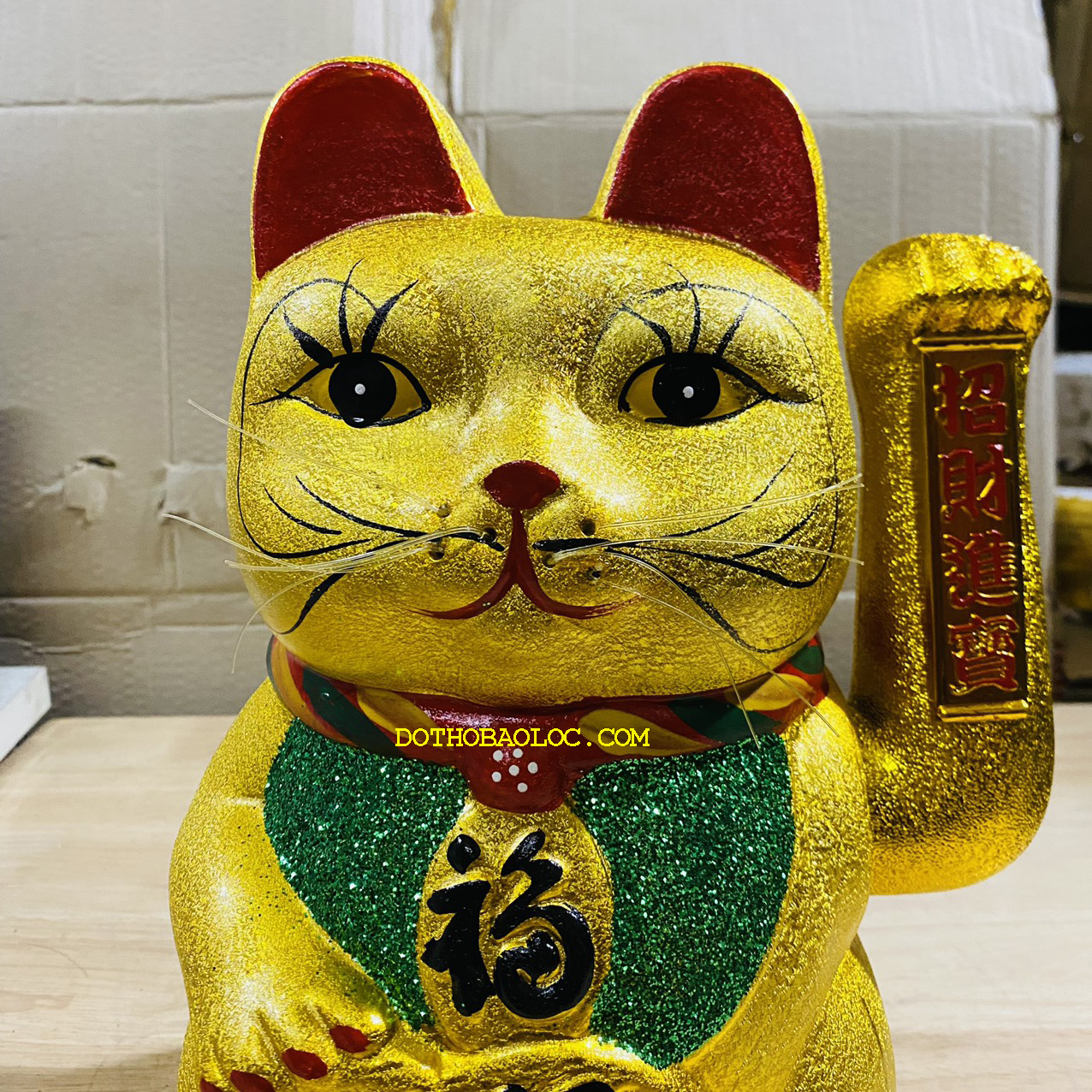 Mèo thần tài sứ kim sa mang lại may mắn tài lộc cho gia chủ cao 30cm