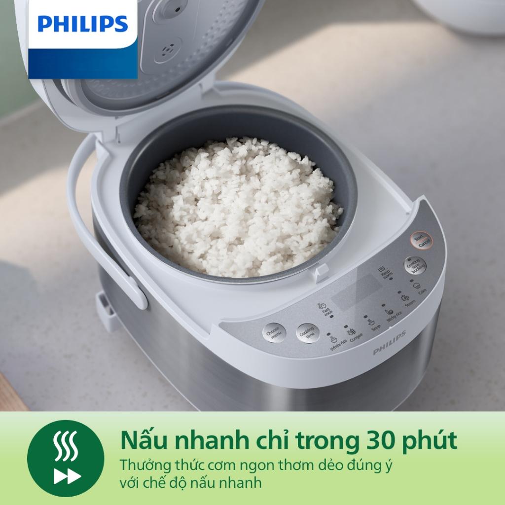Nồi cơm điện tử mini Philips HD3170/66, Dung Tích 0.85Lit - 600w, Hàng Chính Hãng