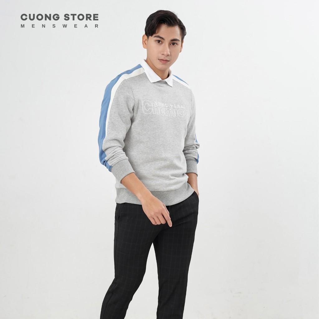 Áo Sweater nỉ bông phối màu in chữ CHEMICAL 110098 chất vải dày dặn, mềm mịn, không xù, form rộng unisex - CUONG STORE