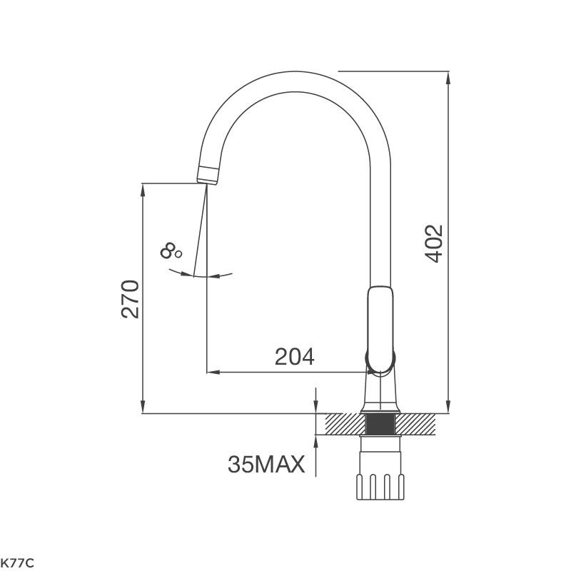 Vòi Rửa Chén Malloca K77C - 2 Nguồn Nóng Lạnh - Đồng Thau Mạ Chrome - Hàng Chính Hãng