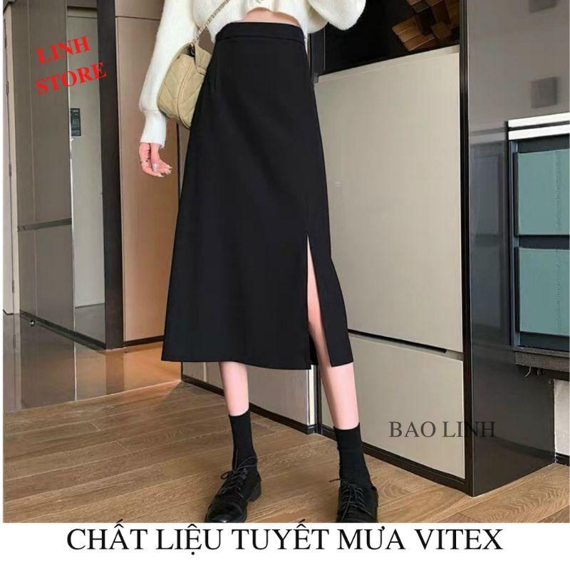 Chân Váy Chữ A sẻ trước độ dài 70cm thời trang nữ