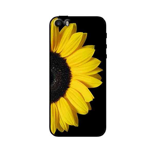 Ốp Lưng in cho iPhone 5/5s/SE Mẫu Hoa Hướng Dương Nền Đen - Hàng Chính Hãng
