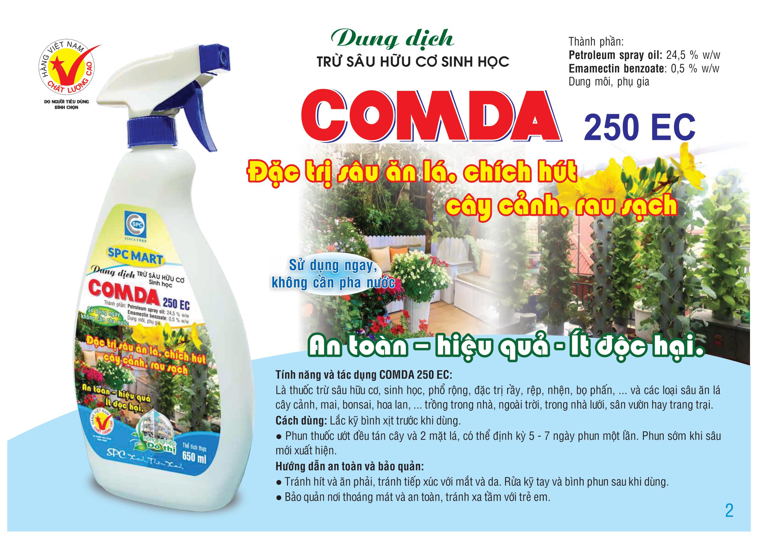 THUỐC TRỪ SÂU HỮU CƠ SINH HỌC COMDA 250EC 650ML