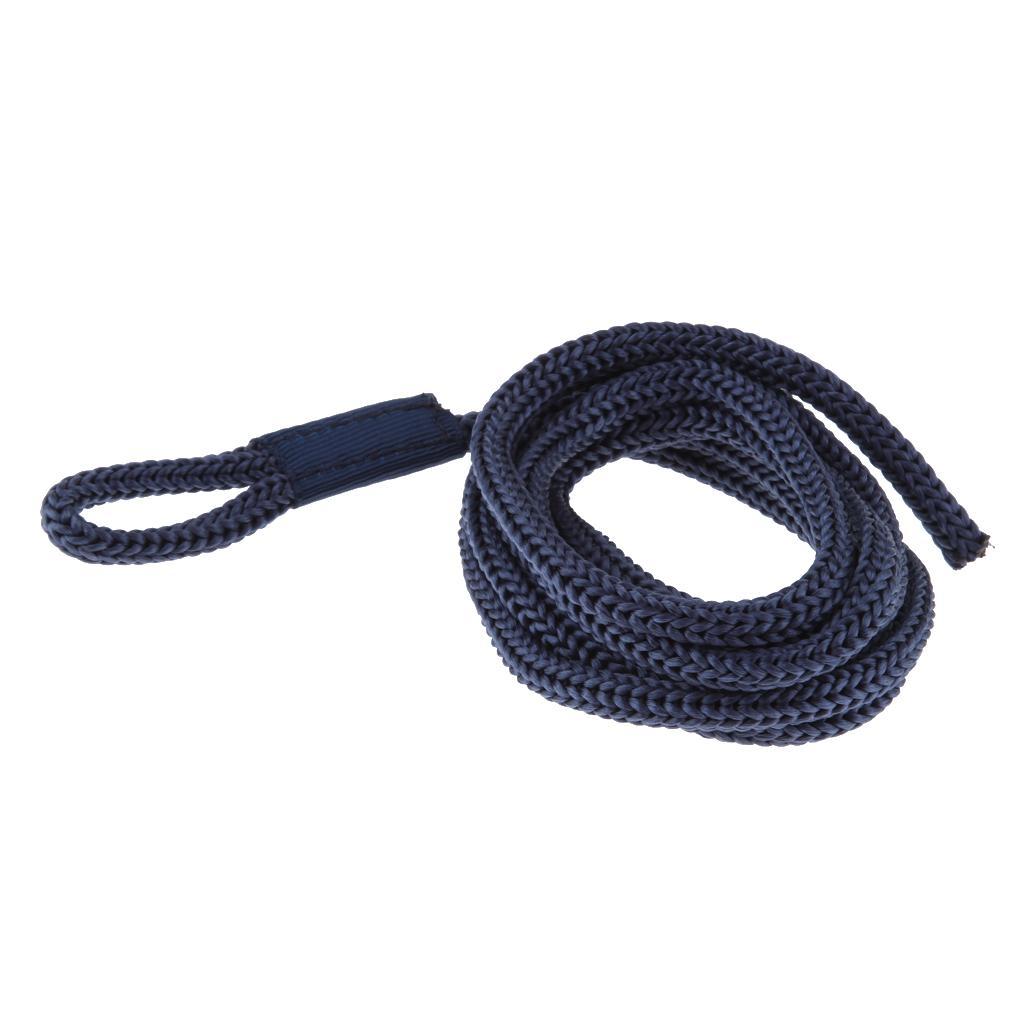 6Pcs BlueDouble Braided  Line Boat Mooring Line Spliced Eye