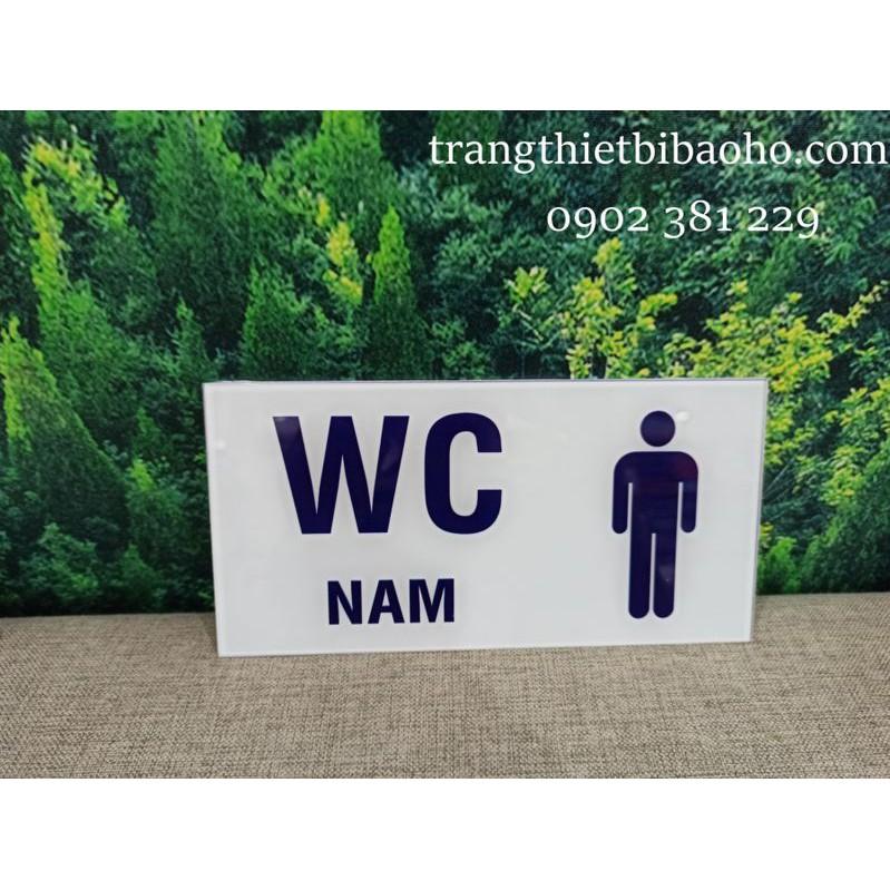 Bảng nhà vệ sinh, WC nam nữ bằng nhựa Mica 10*20cm - 2 màu lựa chọn
