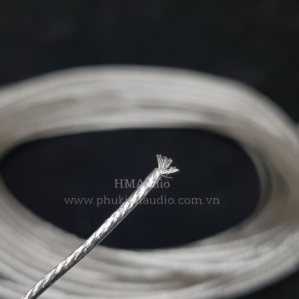 Dây đồng mạ bạc 7NOCC Litz 25AWG đường kính 1.1mm