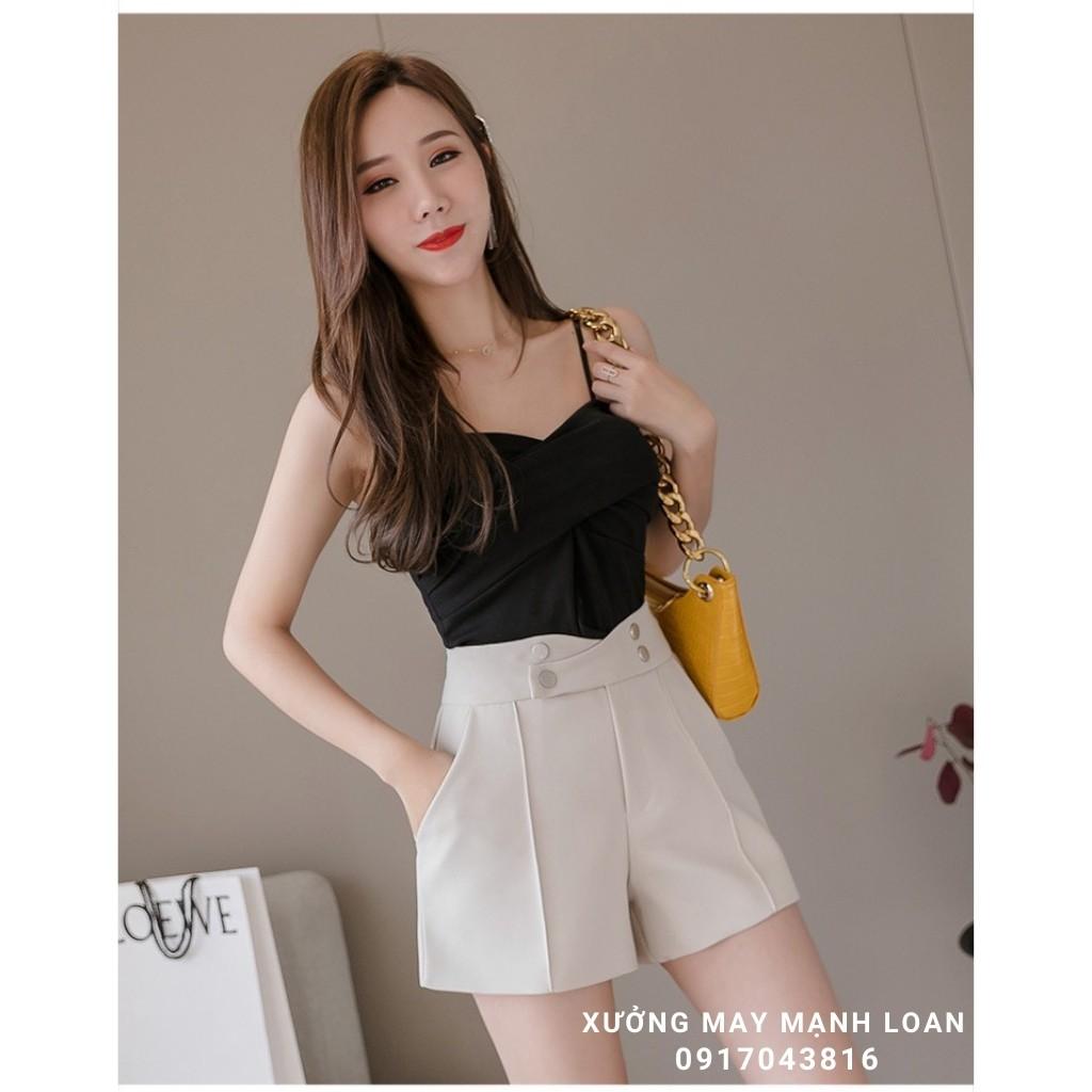 Quần Short Đùi Nữ Cạp Cao Đính Khuy Siêu Hot N094