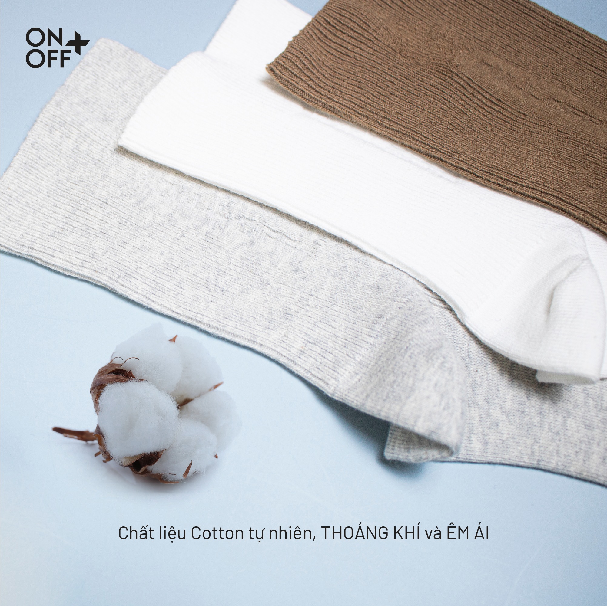 Tất vớ ONOFF unisex cotton thoáng khí kháng khuẩn khử mùi 15AQ23A200