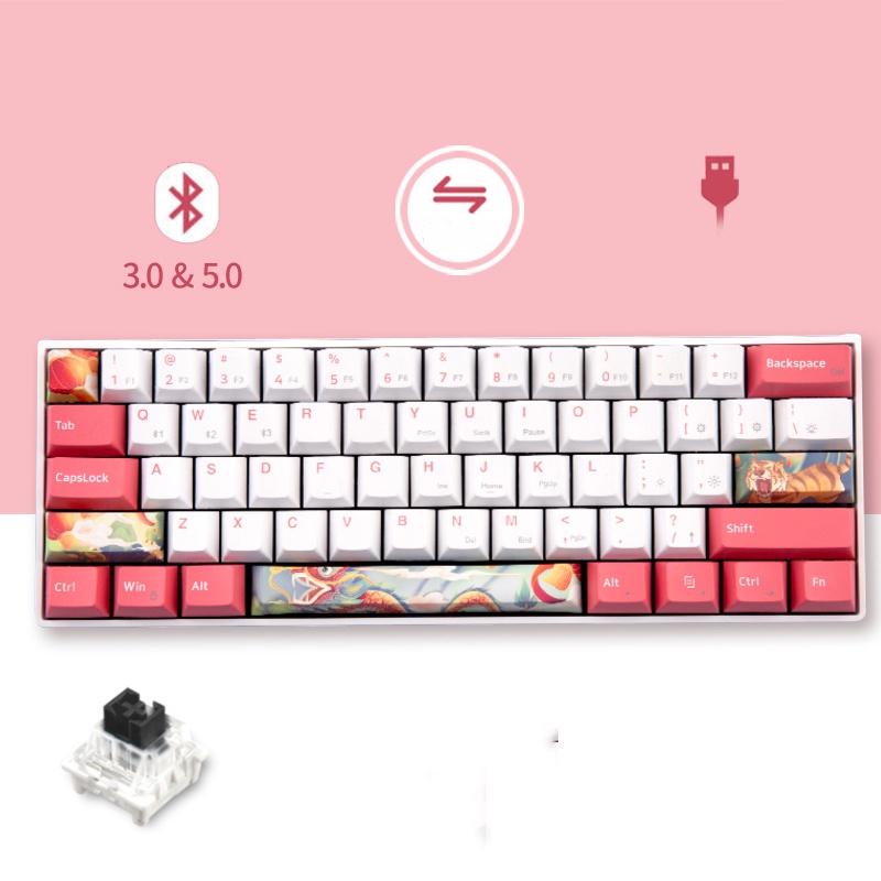 Bàn phím cơ không dây Dual Mode Newmen GM610Dy (MX Hotswap, Bluetooth 5.0, Layout Mac &amp; Win, Keycap PBT Cherry Profile ), bảo hành 24 tháng - Hàng chính hãng