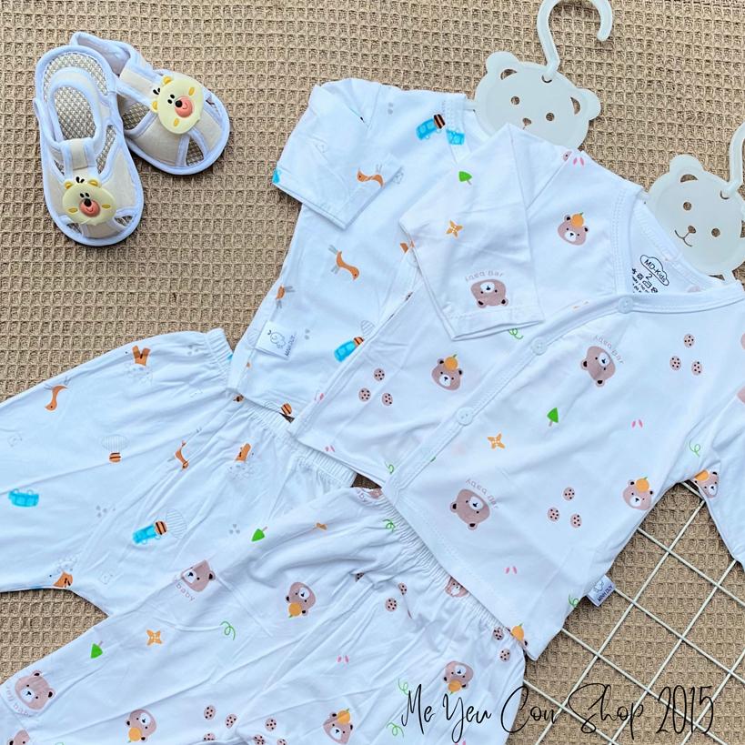 [3-9kg] Bộ Quần Áo Sơ Sinh Dài Chất Thun Lạnh, Mềm, Mát, Thấm Hút Mồ Hôi Cho Bé Thích Hợp Mặc Quanh Năm