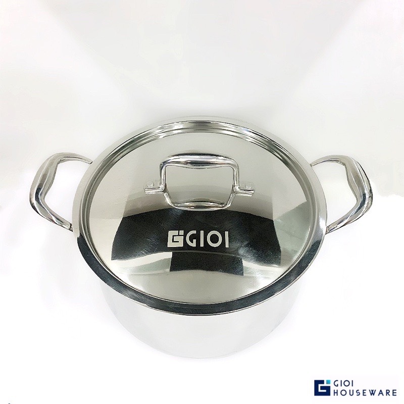 Nồi 3 Đáy inox304, Đánh Bóng Gương Chất Lượng Cao, 5Lít 24cm
