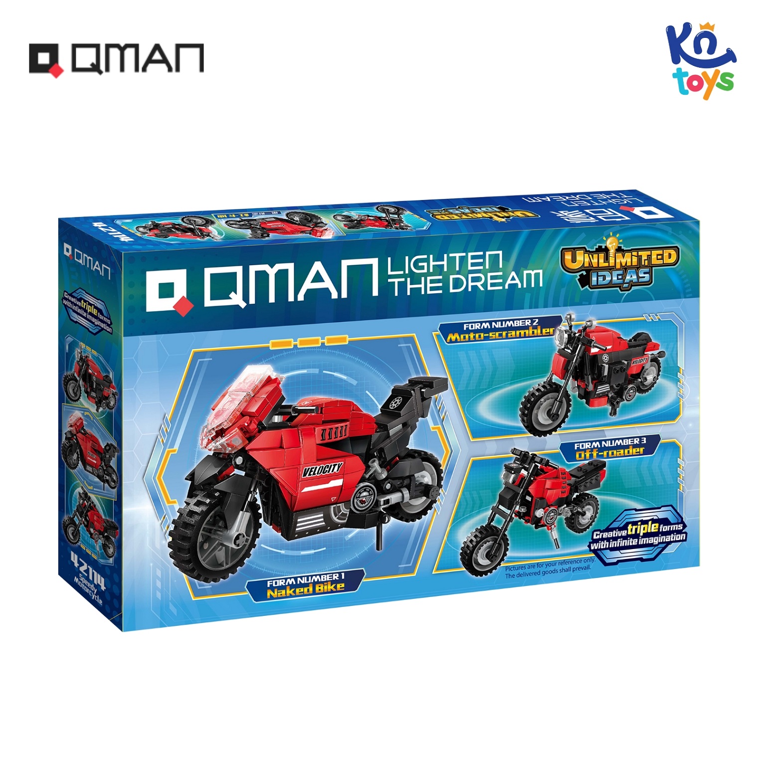 Đồ chơi lắp ráp, xếp hình Qman 42114 - Mô Tô Thể Thao (338 mảnh ghép)