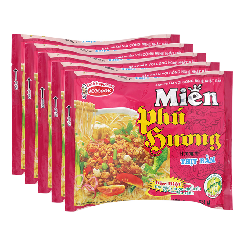 Miến Phú Hương thịt bằm 58g combo 5 gói