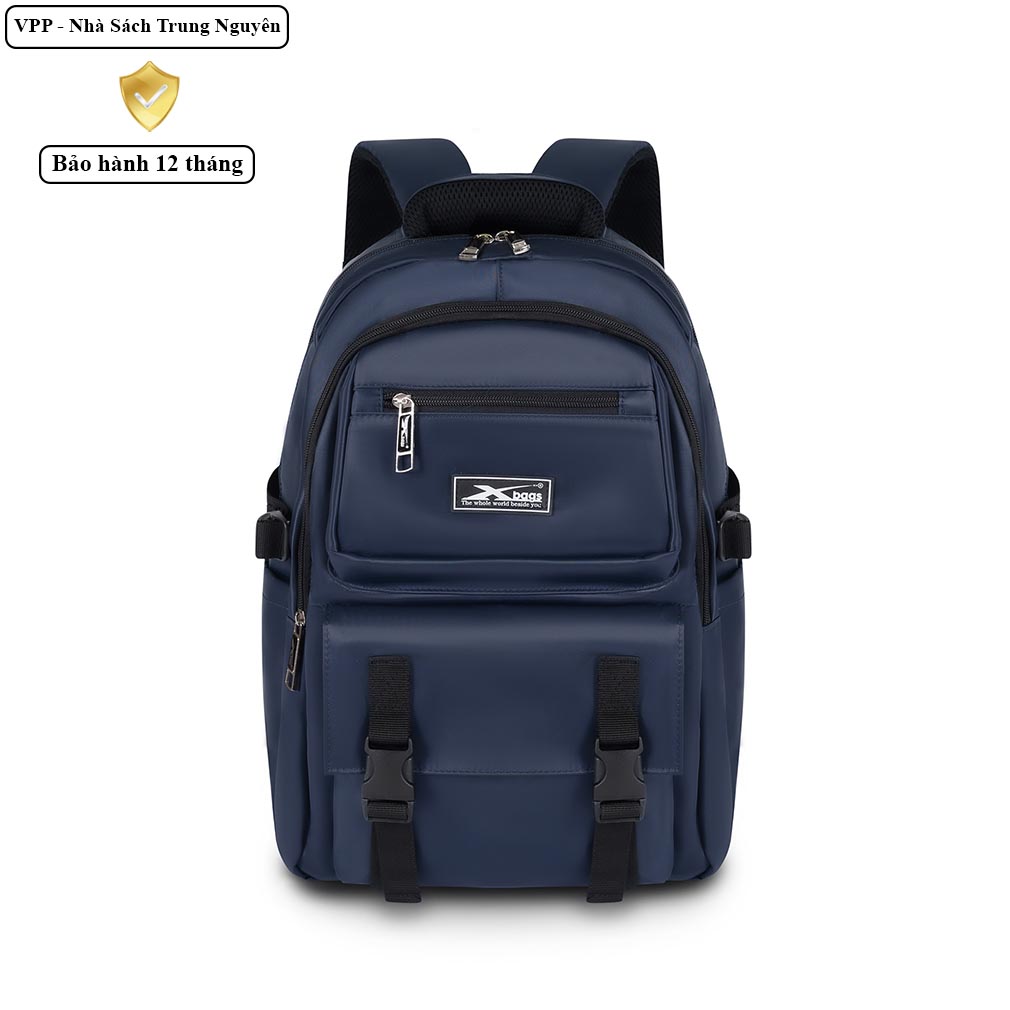 Balo trung học chống nước Xbags Dark Blue XB 3202 – Balo đi học, đi làm, du lịch nhiều ngăn tiện lợi!